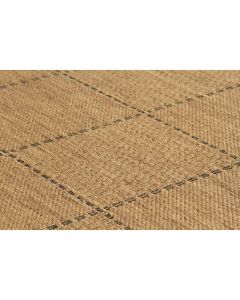 Checked Flat Weave Hall Runner - Natural - 60 x 230 cm
