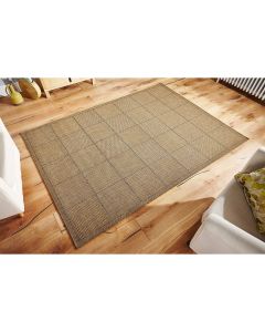 Checked Flat Weave Rug - Natural  -  60 x 110 cm (2' x 3'7")