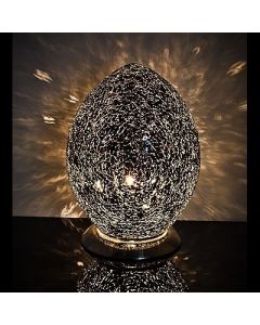 Medium Mosaic Glass Egg Lamp - Black