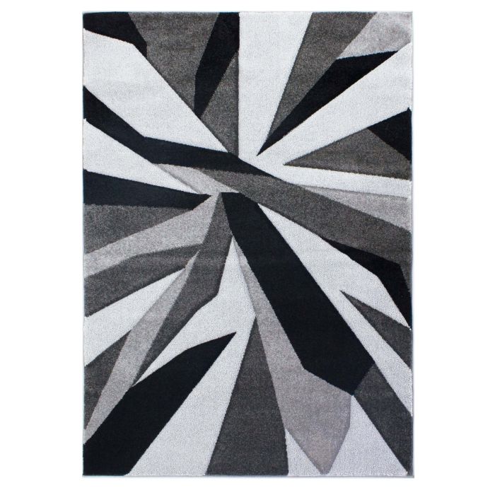 Shatter Rug - Black Grey -  120 x 170 cm (4' x 5'7