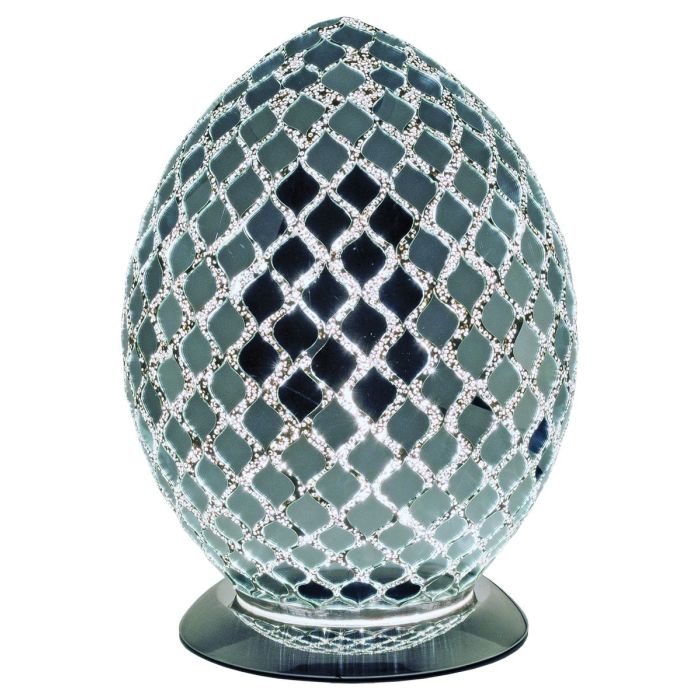 Medium Mosaic Glass Egg Lamp - Chrome