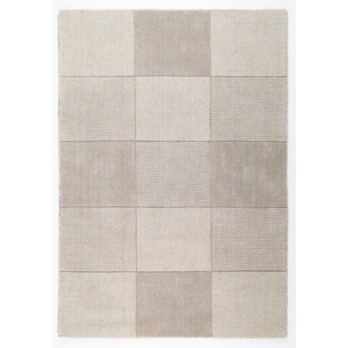 Wool Squares Rug - Beige -  110 x 160 cm (3'7