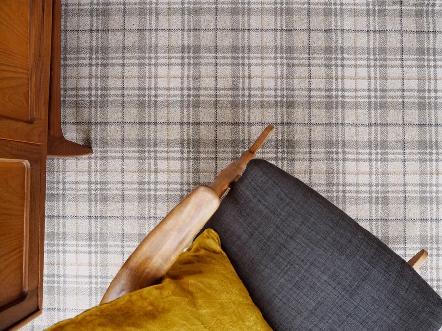 Ulster Beaumont Granary plaid carpet, overhead
