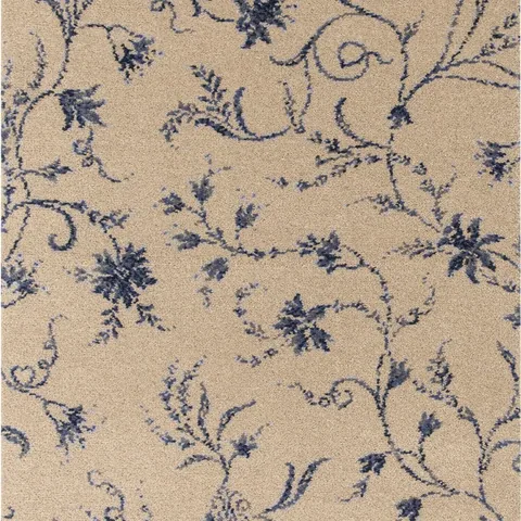 Brintons Classic Florals Nouveau Parterre Chalk Blue carpet swatch