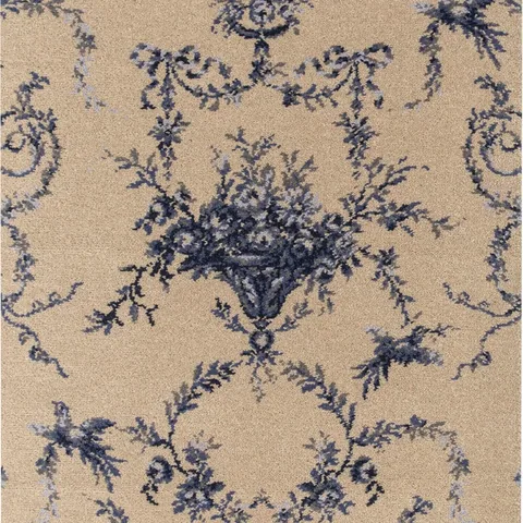 Brintons Classic Florals Nouveau Toile Empire Blue carpet swatch