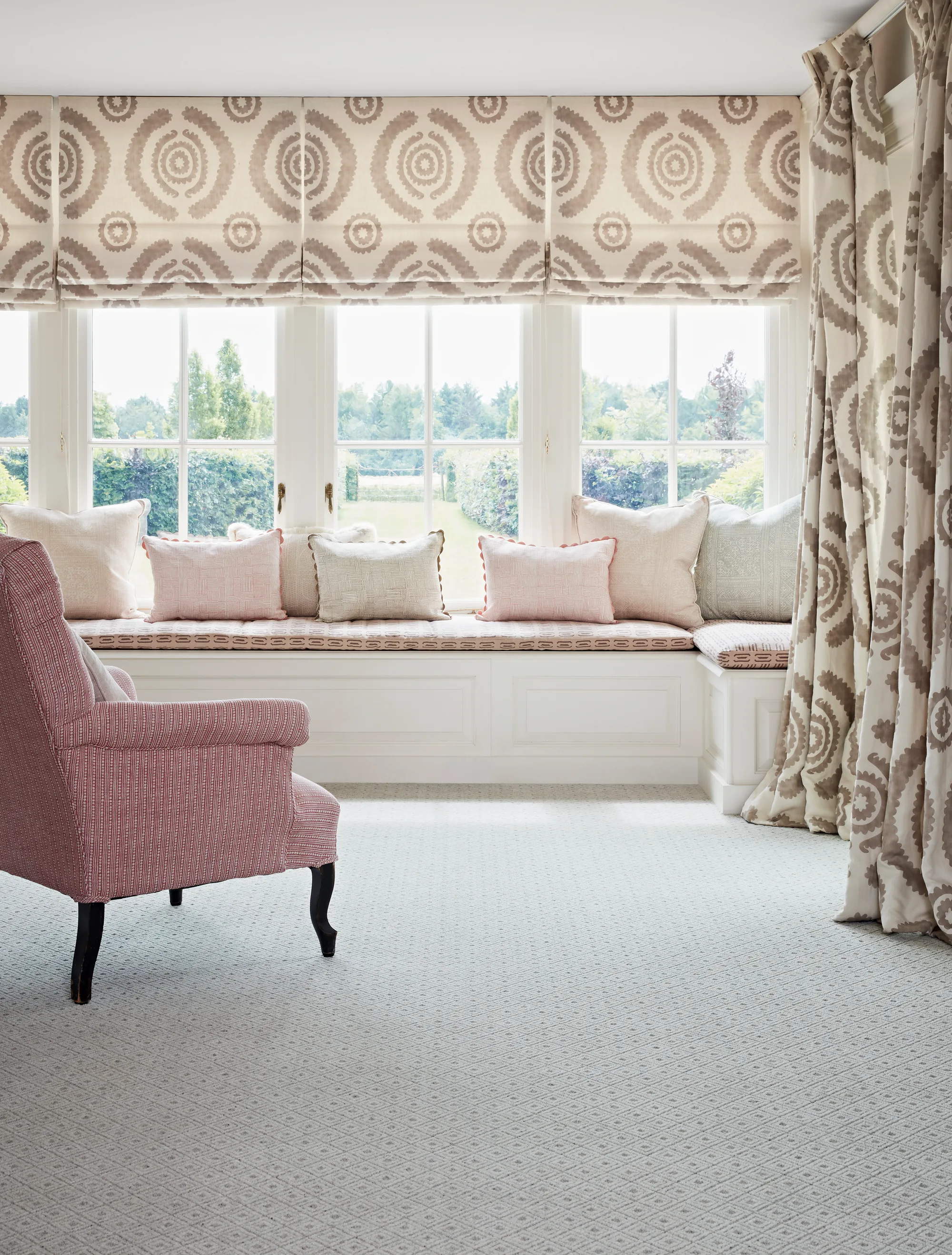 Brintons Country Life Kimberlite Cloud carpet in a bay window sitting room