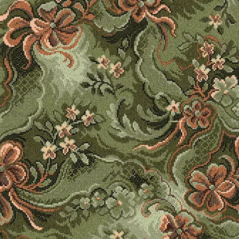 Ulster Carpets Glenavy Green Buttons Bows carpet swatch