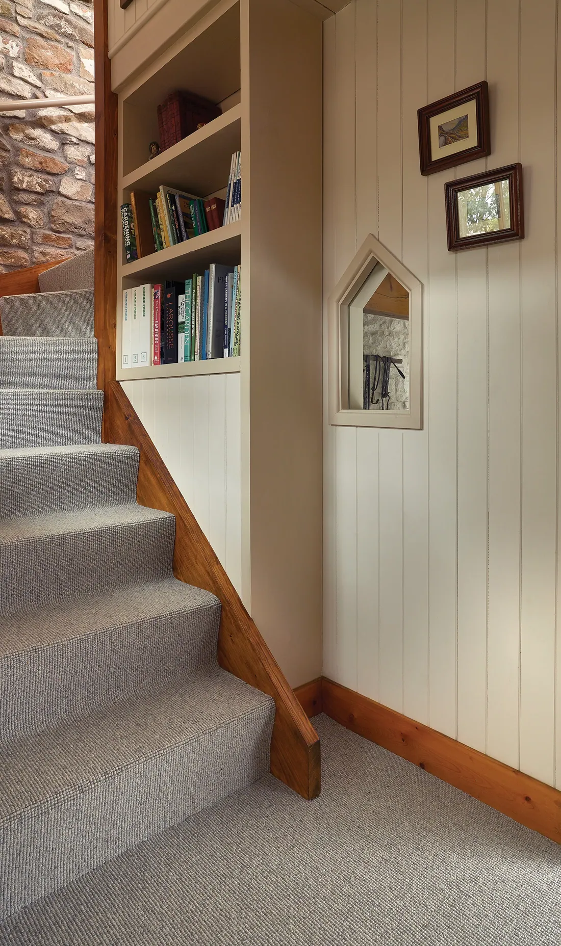 Ulster Habitus Croft Wren carpet on a hall staircase