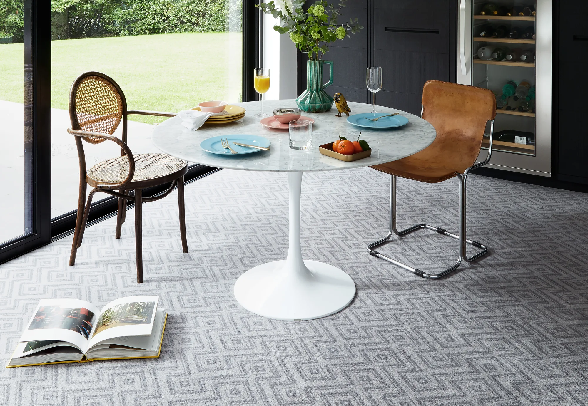Brintons Perpetual Textures Isochrone carpet in a dining room