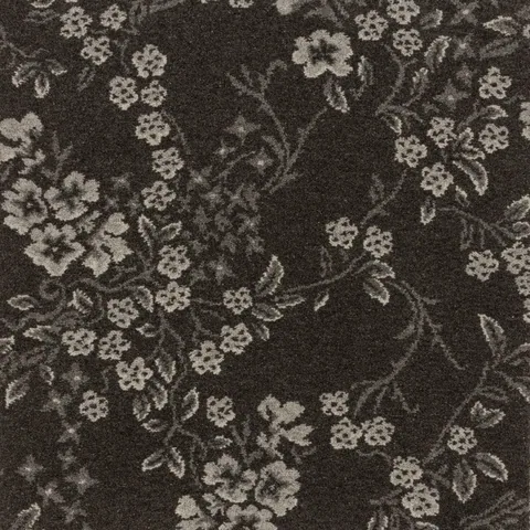 Brintons Purely Natural Flora and Fauna Flowering Vines Graphite carpet swatch