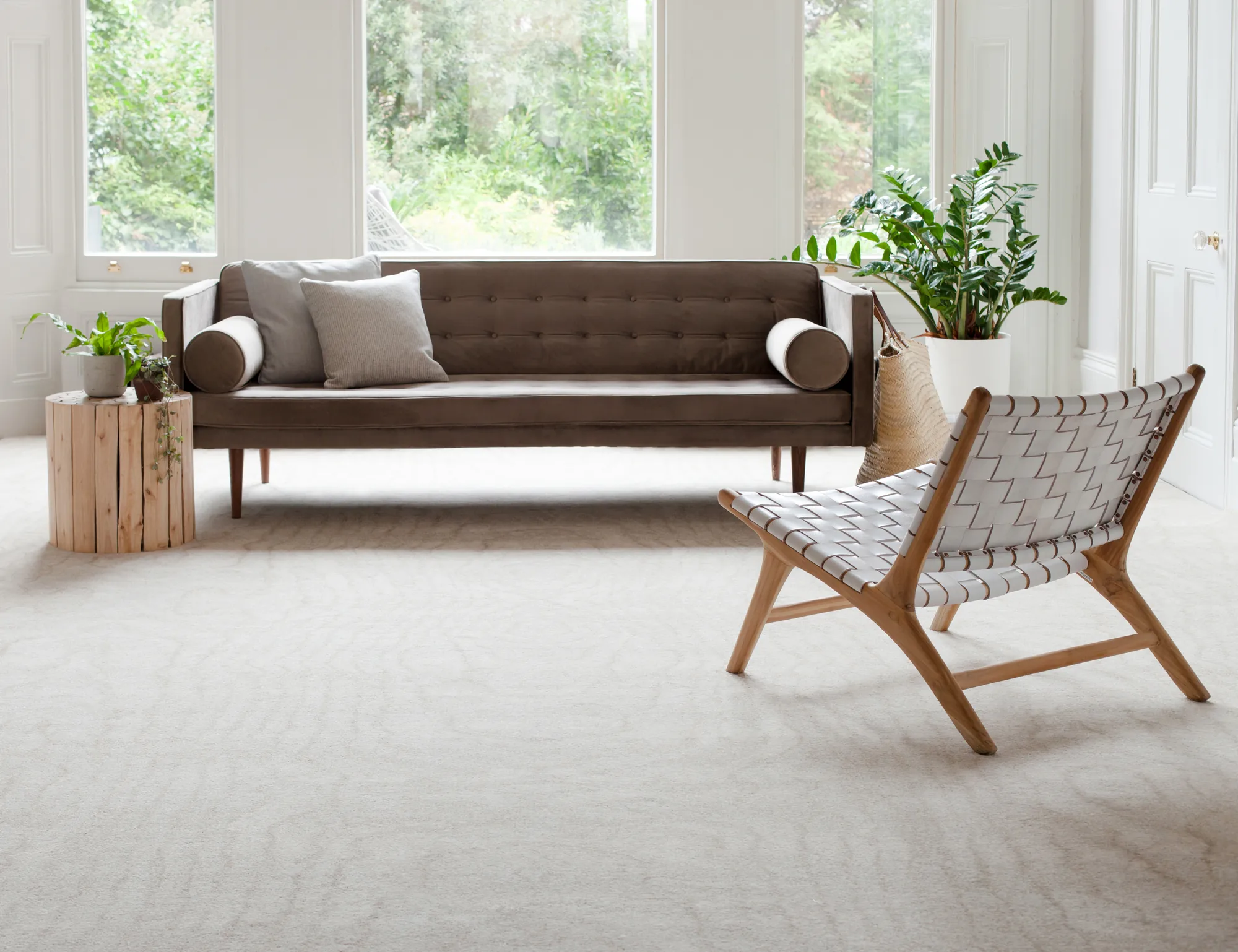 Brintons Timorous Beasties Dune Moire carpet in a sitting room